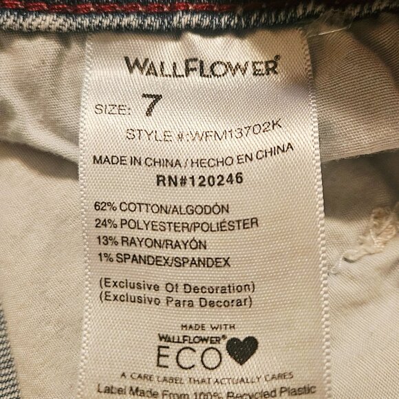 Wallflower Womens Blue Denim Stretch Jeans Fearless Curvy Super High Rise Size 7 - Picture 6 of 6